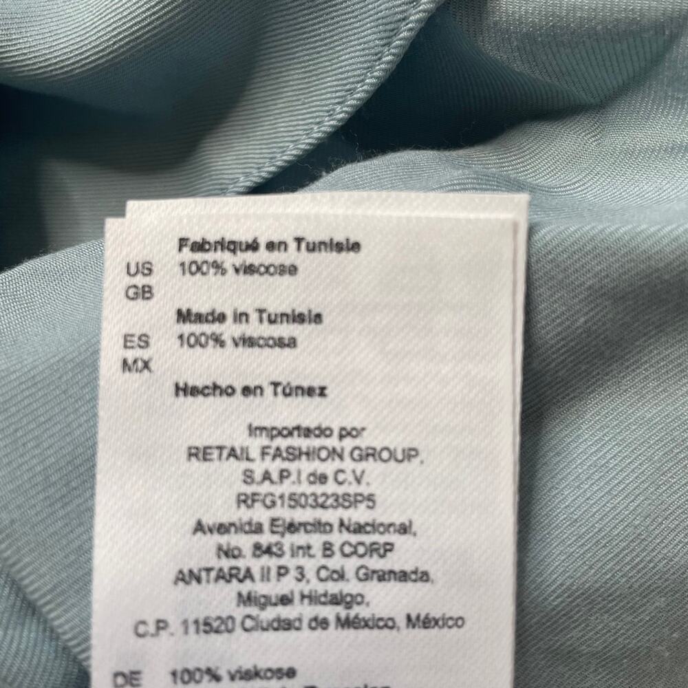 NWT Sandro Blue Long Sleeve Button Up Top Size Small Women's Neutral Office - Picture 5 of 6